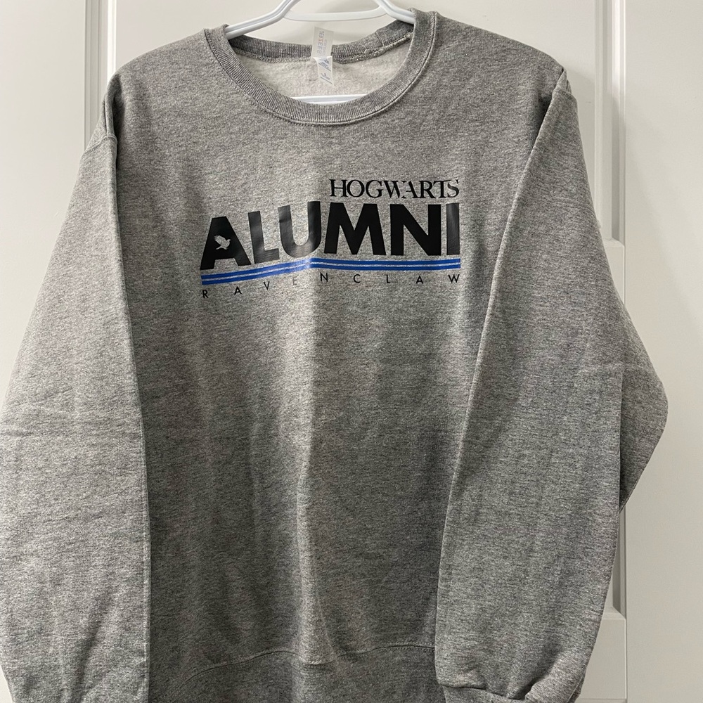 BNWT Unisex Harry Potter Inspired Ravenclaw Jerzees Gray Crewneck Sweater
